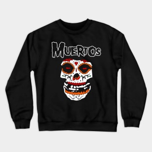 Muertos Day of The Dead Halloween Sugar Skulls Punk Rock Band Logo Crewneck Sweatshirt